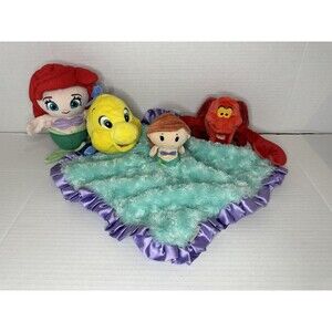 Hallmark Disney Little Mermaid Itty Bittys Ariel Lovey Security Blanket W/plush